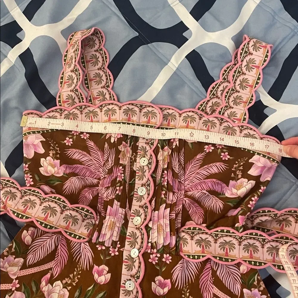 NWT Farm Rio Palm Dream Pleated Romper Palm Dream Women Size S - Picture 13 of 15